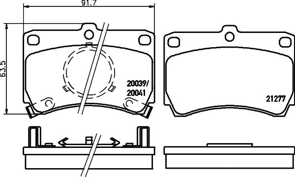 HELLA 8DB 355 029-221 - Kit pastiglie freno, Freno a disco autozon.pro