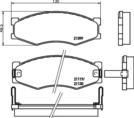 HELLA 8DB 355 005-621 - Kit pastiglie freno, Freno a disco autozon.pro