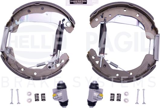 HELLA 8DB 355 005-051 - Kit ganasce freno autozon.pro