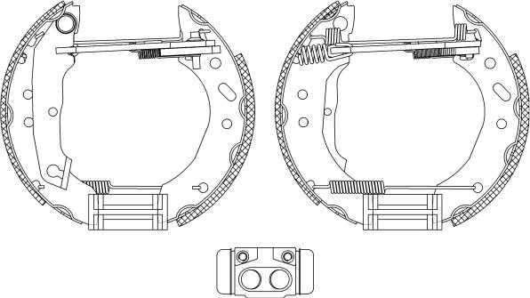 HELLA 8DB 355 005-011 - Kit ganasce freno autozon.pro