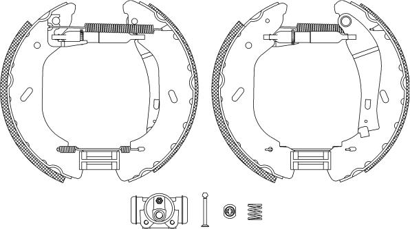 HELLA 8DB 355 005-071 - Kit ganasce freno autozon.pro