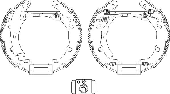 HELLA 8DB 355 005-111 - Kit ganasce freno autozon.pro