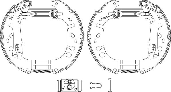 HELLA 8DB 355 005-131 - Kit ganasce freno autozon.pro