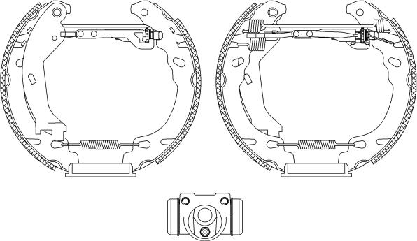 HELLA 8DB 355 005-261 - Kit ganasce freno autozon.pro