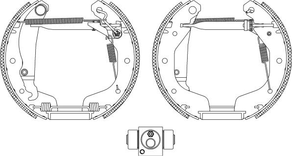 HELLA 8DB 355 005-221 - Kit ganasce freno autozon.pro