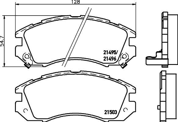 HELLA 8DB 355 006-461 - Kit pastiglie freno, Freno a disco autozon.pro