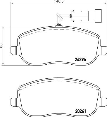 HELLA 8DB 355 006-761 - Kit pastiglie freno, Freno a disco autozon.pro