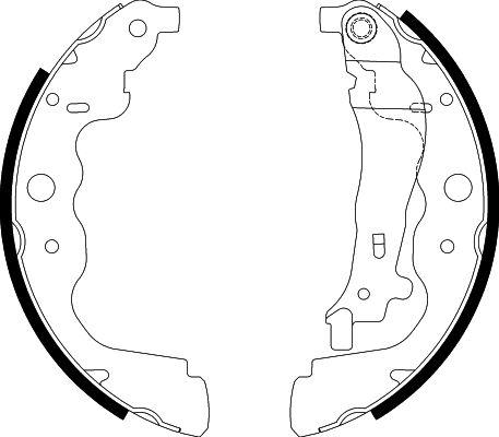 HELLA 8DB 355 000-301 - Kit ganasce freno autozon.pro