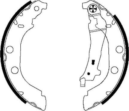 HELLA 8DB 355 001-801 - Kit ganasce freno autozon.pro