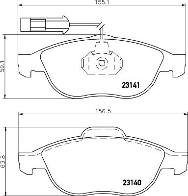 HELLA 8DB 355 008-421 - Kit pastiglie freno, Freno a disco autozon.pro