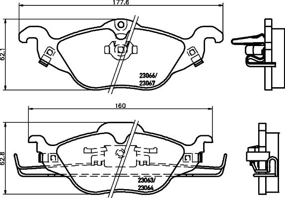 HELLA 8DB 355 008-571 - Kit pastiglie freno, Freno a disco autozon.pro