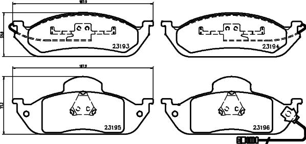 HELLA 8DB 355 008-661 - Kit pastiglie freno, Freno a disco autozon.pro