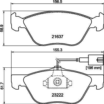 HELLA 8DB 355 008-611 - Kit pastiglie freno, Freno a disco autozon.pro