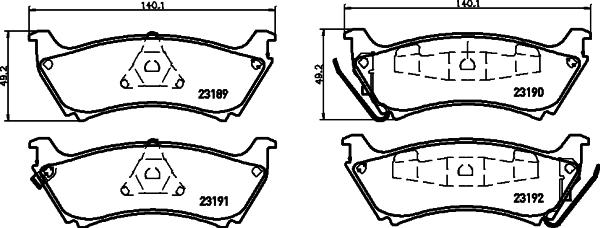 HELLA 8DB 355 008-671 - Kit pastiglie freno, Freno a disco autozon.pro