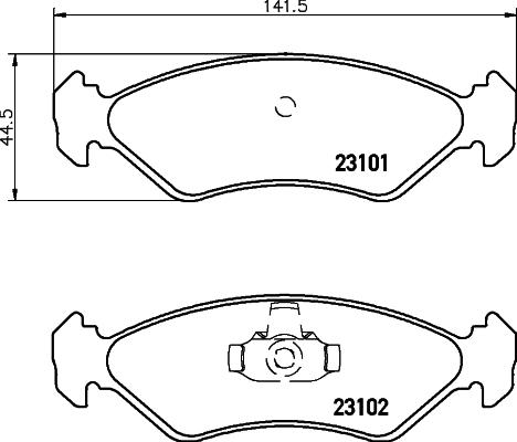 HELLA 8DB 355 008-051 - Kit pastiglie freno, Freno a disco autozon.pro