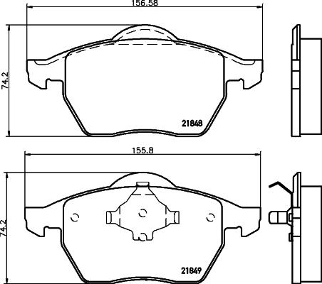 HELLA 8DB 355 008-001 - Kit pastiglie freno, Freno a disco autozon.pro