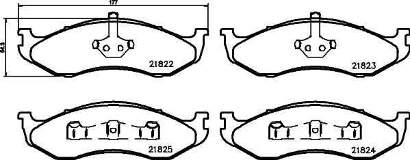 HELLA 8DB 355 008-231 - Kit pastiglie freno, Freno a disco autozon.pro