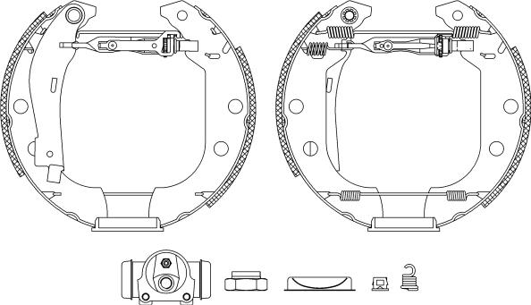 HELLA 8DB 355 003-951 - Kit ganasce freno autozon.pro