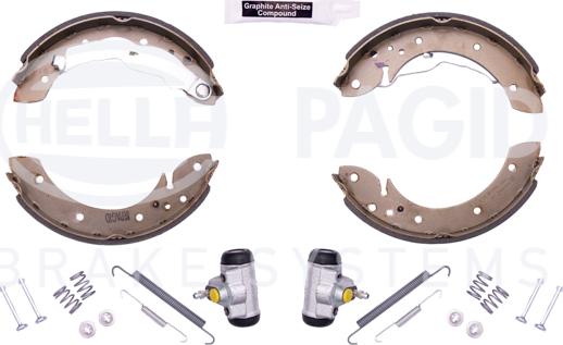 HELLA 8DB 355 003-551 - Kit ganasce freno autozon.pro