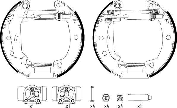 HELLA 8DB 355 003-821 - Kit ganasce freno autozon.pro