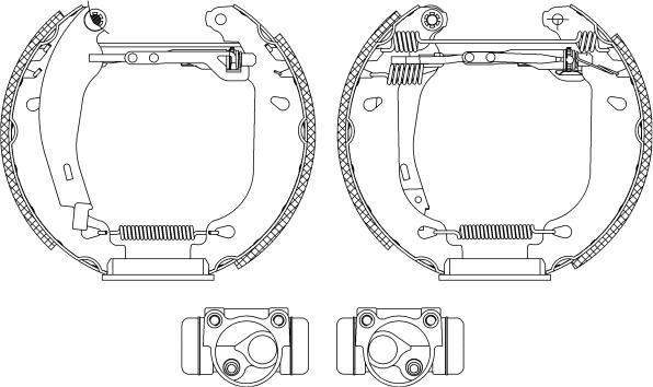 HELLA 8DB 355 003-871 - Kit ganasce freno autozon.pro