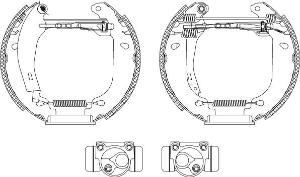 HELLA 8DB 355 003-761 - Kit ganasce freno autozon.pro