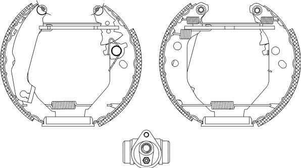 HELLA 8DB 355 003-781 - Kit ganasce freno autozon.pro