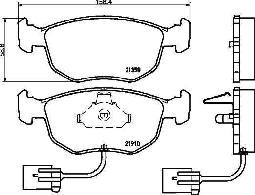 HELLA 8DB 355 007-991 - Kit pastiglie freno, Freno a disco autozon.pro