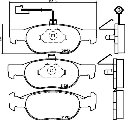 HELLA 8DB 355 007-921 - Kit pastiglie freno, Freno a disco autozon.pro