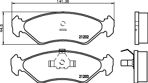 HELLA 8DB 355 007-391 - Kit pastiglie freno, Freno a disco autozon.pro