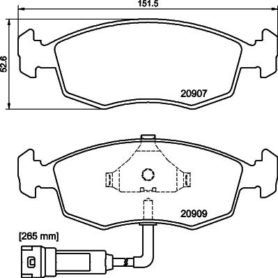 HELLA 8DB 355 007-341 - Kit pastiglie freno, Freno a disco autozon.pro