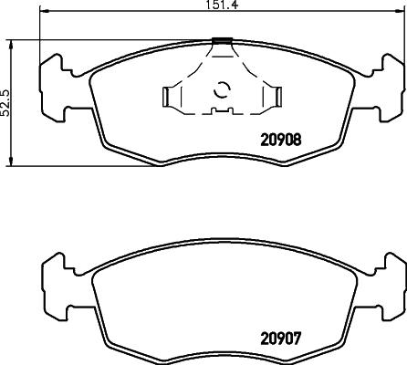 HELLA 8DB 355 007-331 - Kit pastiglie freno, Freno a disco autozon.pro