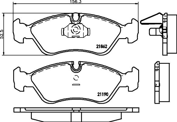 HELLA 8DB 355 007-761 - Kit pastiglie freno, Freno a disco autozon.pro