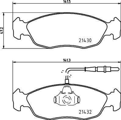 HELLA 8DB 355 007-711 - Kit pastiglie freno, Freno a disco autozon.pro