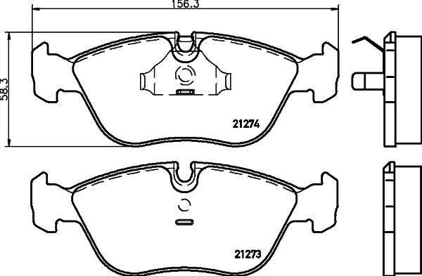 HELLA 8DB 355 007-721 - Kit pastiglie freno, Freno a disco autozon.pro