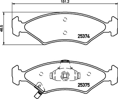 HELLA 8DB 355 019-891 - Kit pastiglie freno, Freno a disco autozon.pro