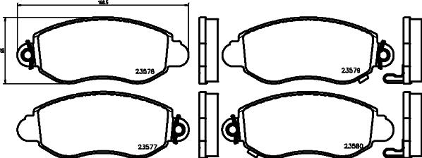 HELLA 8DB 355 019-361 - Kit pastiglie freno, Freno a disco autozon.pro