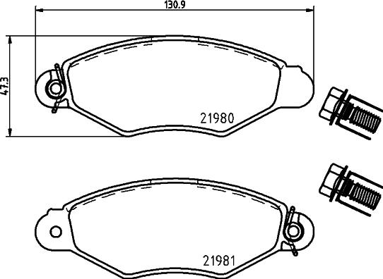 HELLA 8DB 355 019-311 - Kit pastiglie freno, Freno a disco autozon.pro