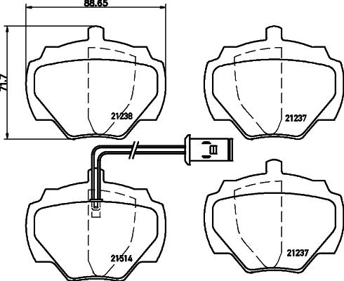 HELLA 8DB 355 019-241 - Kit pastiglie freno, Freno a disco autozon.pro