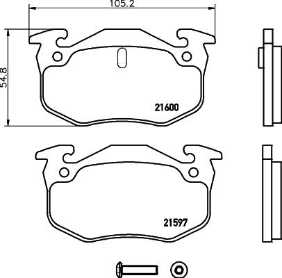 HELLA 8DB 355 019-221 - Kit pastiglie freno, Freno a disco autozon.pro