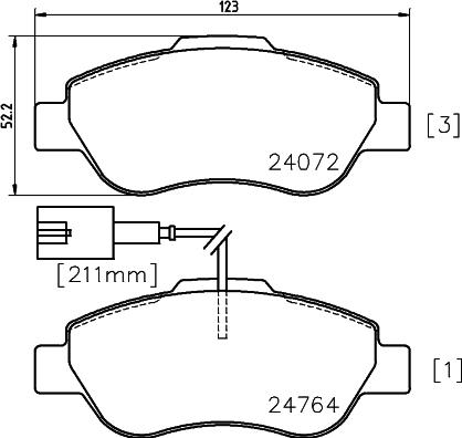 HELLA 8DB 355 014-471 - Kit pastiglie freno, Freno a disco autozon.pro