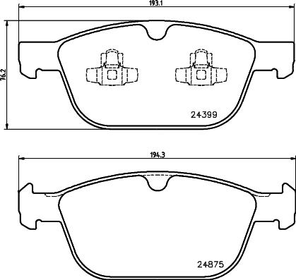 HELLA 8DB 355 014-541 - Kit pastiglie freno, Freno a disco autozon.pro