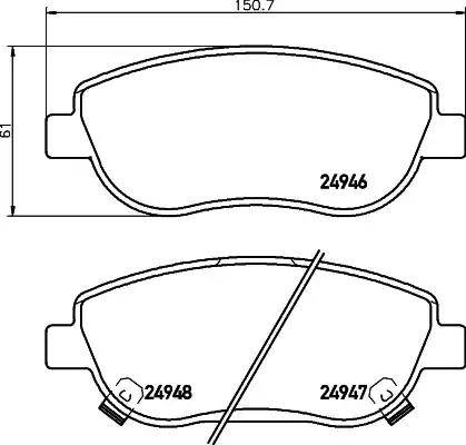 HELLA 8DB 355 014-871 - Kit pastiglie freno, Freno a disco autozon.pro