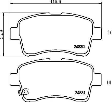 HELLA 8DB 355 014-761 - Kit pastiglie freno, Freno a disco autozon.pro