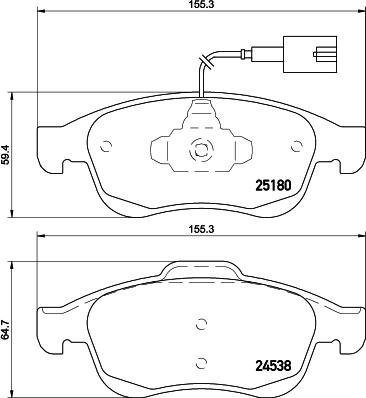 HELLA 8DB 355 015-521 - Kit pastiglie freno, Freno a disco autozon.pro