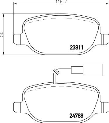 HELLA 8DB 355 015-571 - Kit pastiglie freno, Freno a disco autozon.pro