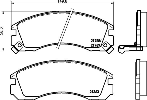 HELLA 8DB 355 016-531 - Kit pastiglie freno, Freno a disco autozon.pro