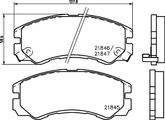 HELLA 8DB 355 016-611 - Kit pastiglie freno, Freno a disco autozon.pro