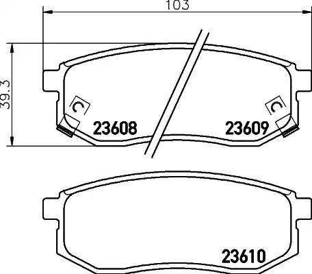 HELLA 8DB 355 010-011 - Kit pastiglie freno, Freno a disco autozon.pro