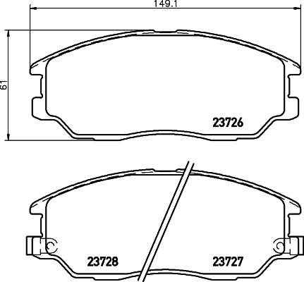 HELLA 8DB 355 010-861 - Kit pastiglie freno, Freno a disco autozon.pro